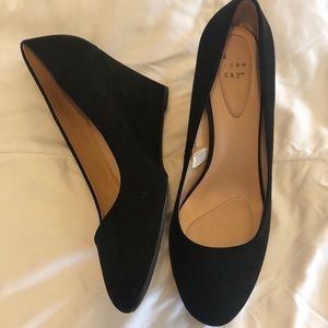 Black Suede Wedges - Worn Once